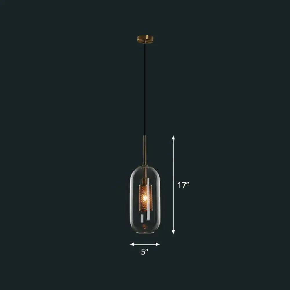 1-Light Clear Glass Shade Pendant - Simple and Stylish Hanging Light Fixture for Restaurants