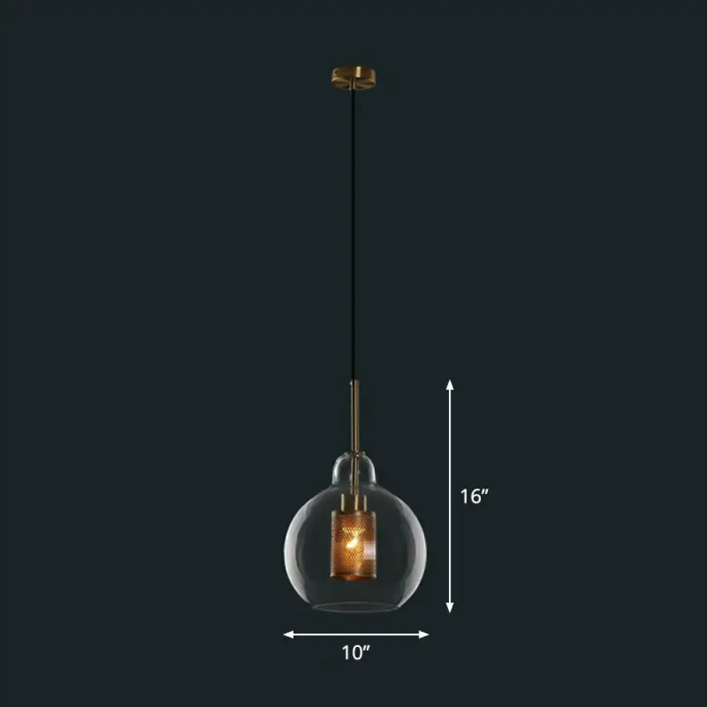 1-Light Clear Glass Shade Pendant - Simple and Stylish Hanging Light Fixture for Restaurants