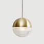 1-Light Metal Pendant Lamp with Mid-Century Modern Spherical Prismatic Glass