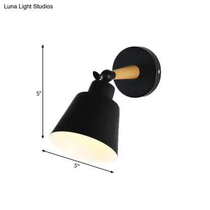 DecorBites™ DecorBites™ 1-Light Modern Wall Mount Lamp with Bucket Shade - Black Metal Fixture for Living Room