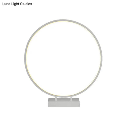 Lámpara de escritorio circular de 10", 12" o 16" de diámetro - Luz LED acrílica Simplicity - Negro/Blanco - Luz cálida/blanca