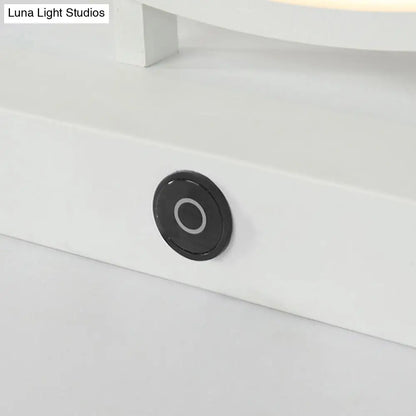 Lámpara de escritorio circular de 10", 12" o 16" de diámetro - Luz LED acrílica Simplicity - Negro/Blanco - Luz cálida/blanca