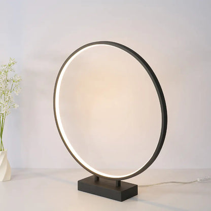 Lámpara de escritorio circular de 10", 12" o 16" de diámetro - Luz LED acrílica Simplicity - Negro/Blanco - Luz cálida/blanca