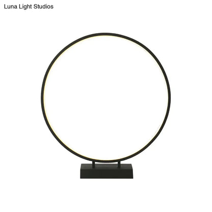 Lámpara de escritorio circular de 10", 12" o 16" de diámetro - Luz LED acrílica Simplicity - Negro/Blanco - Luz cálida/blanca