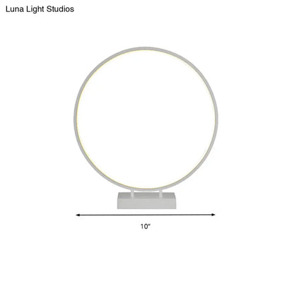 Lámpara de escritorio circular de 10", 12" o 16" de diámetro - Luz LED acrílica Simplicity - Negro/Blanco - Luz cálida/blanca