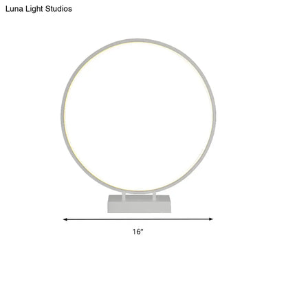 Lámpara de escritorio circular de 10", 12" o 16" de diámetro - Luz LED acrílica Simplicity - Negro/Blanco - Luz cálida/blanca