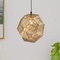 10"/12.5"/19"W Faceted Globe Pendant Light - Contemporary Metal, 1 Light - Sliver/Gold/Rose Gold