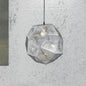 10"/12.5"/19"W Faceted Globe Pendant Light - Contemporary Metal, 1 Light - Sliver/Gold/Rose Gold