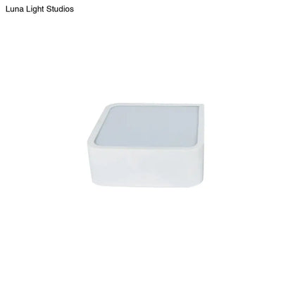 ديكوربايتس™ مصباح سقف LED معدني مربع الشكل بعرض 10/14 بوصة، باللونين الأبيض والأسود، بتصميم عصري وإضاءة بيضاء/دافئة