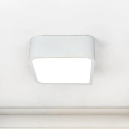 ديكوربايتس™ مصباح سقف LED معدني مربع الشكل بعرض 10/14 بوصة، باللونين الأبيض والأسود، بتصميم عصري وإضاءة بيضاء/دافئة