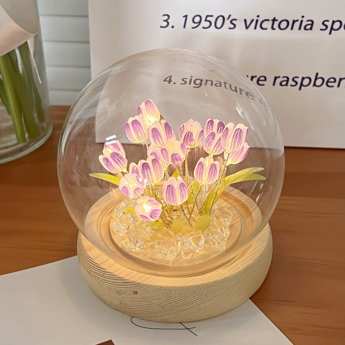 10/20Pcs Tulip Night Light Battery Operated Tulip Flower Table Lamp DIY Simulation Tulip LED Nightlight Handmade