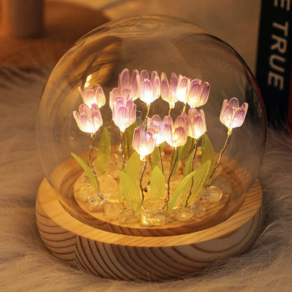 10/20Pcs Tulip Night Light Battery Operated Tulip Flower Table Lamp DIY Simulation Tulip LED Nightlight Handmade