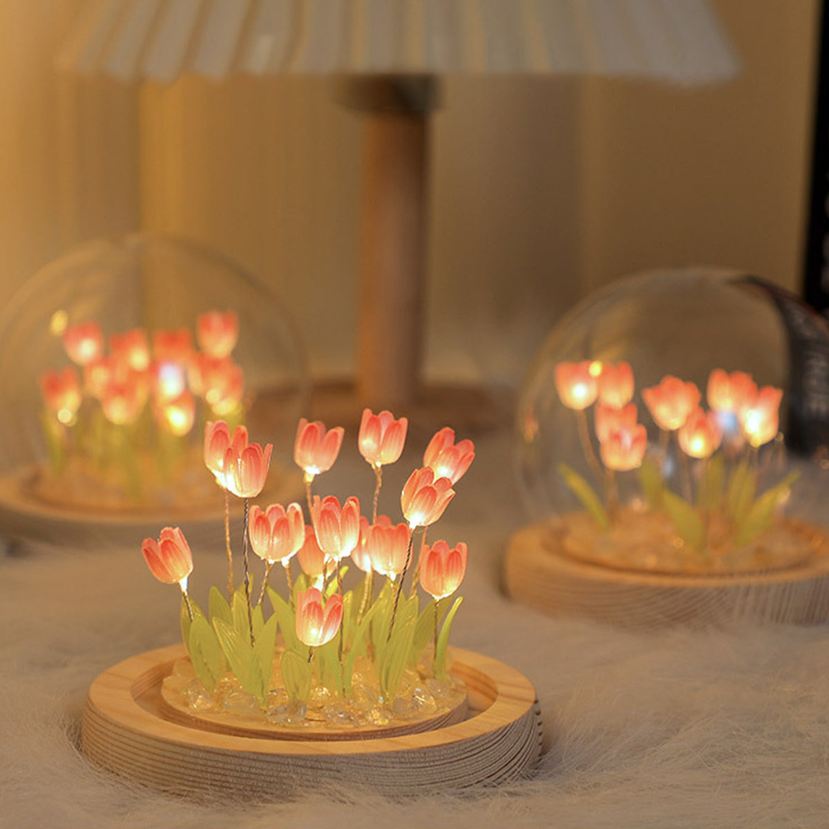 10/20Pcs Tulip Night Light Battery Operated Tulip Flower Table Lamp DIY Simulation Tulip LED Nightlight Handmade