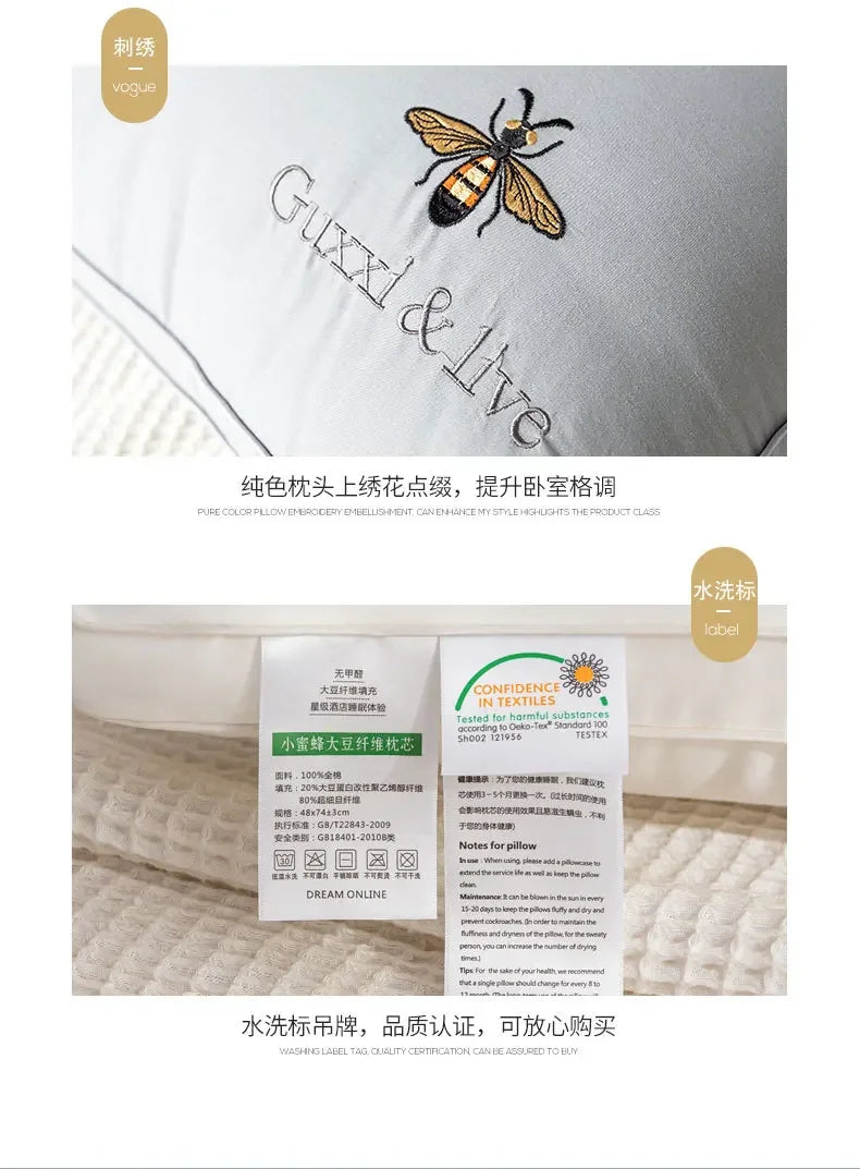 100% Cotton Soy Fibre Sleep Pillow