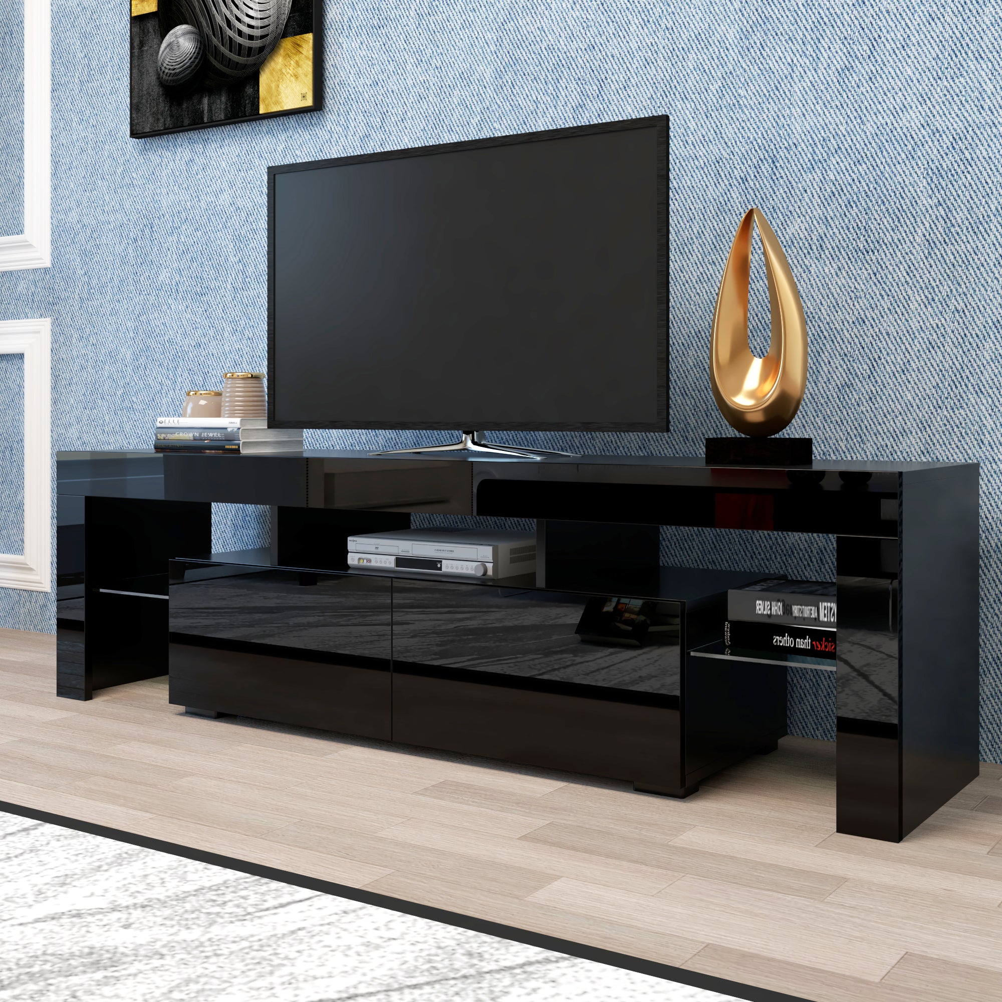 Black LED TV Stand