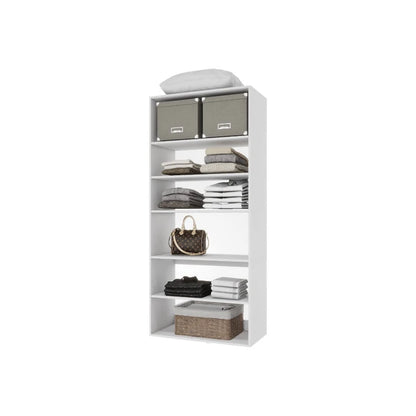 70.2"H Livelylodge Wooden Modular Closet System :Closet Organizer Modern Open Wardrobe Closet System For Bedroom&Coatroom White Finish For All Ages