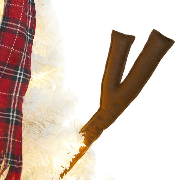 4ft Pre-lit Christmas Tree With 100 Lights, Snowman-Shaped Artificial Christmas Tree, Xmas Tree With 380 Branch Tips, PVC Festival Celebration Decoration Inside And Outside