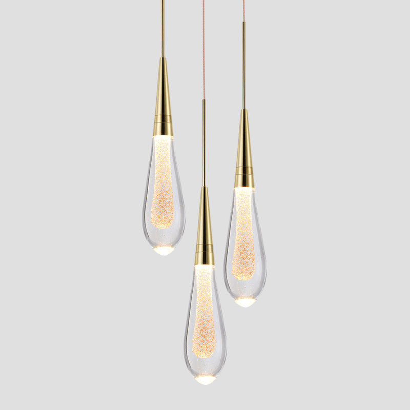 Crystal Pendant Chandelier Three-Head Postmodern