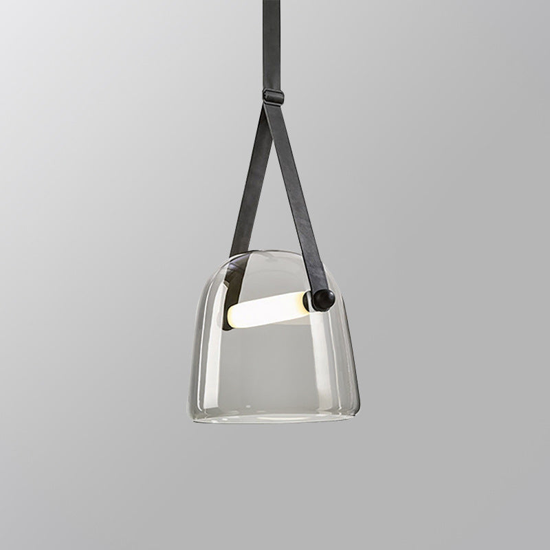 Leather Strap Glass Chandelier