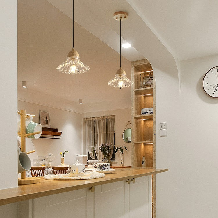 Nordic Glass Wood Chandelier