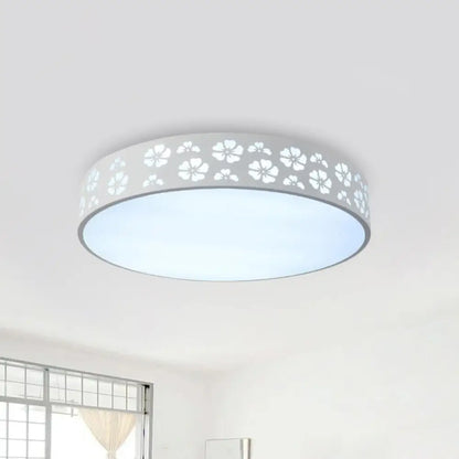 DecorBites™ DecorBites™ 12"/16"/19.5" Carved Flower Flush Light LED Ceiling Lamp - Modern Metallic Design with Warm/White Light
