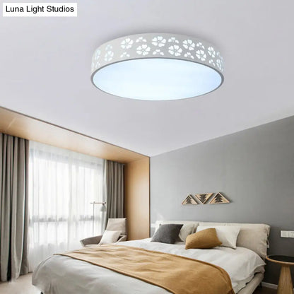 DecorBites™ DecorBites™ 12"/16"/19.5" Carved Flower Flush Light LED Ceiling Lamp - Modern Metallic Design with Warm/White Light