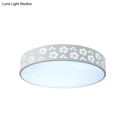 DecorBites™ DecorBites™ 12"/16"/19.5" Carved Flower Flush Light LED Ceiling Lamp - Modern Metallic Design with Warm/White Light