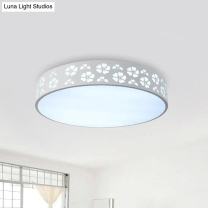 DecorBites™ DecorBites™ 12"/16"/19.5" Carved Flower Flush Light LED Ceiling Lamp - Modern Metallic Design with Warm/White Light