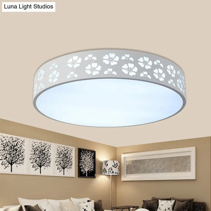 DecorBites™ DecorBites™ 12"/16"/19.5" Carved Flower Flush Light LED Ceiling Lamp - Modern Metallic Design with Warm/White Light