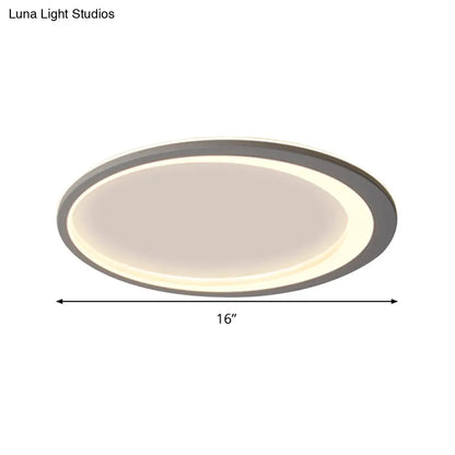 DecorBites™ مصباح سقف حلقي بيضاوي رمادي بعرض 12/16/19.5 بوصة - مصباح LED مدمج على الطراز الشمالي، متوفر بثلاث خيارات إضاءة دافئة/بيضاء