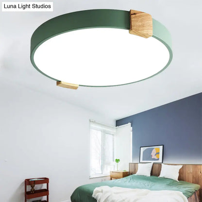 DecorBites™ DecorBites™ 12"/16" Green Acrylic Macaron LED Flush Mount Light for Study Room - Warm/White Light