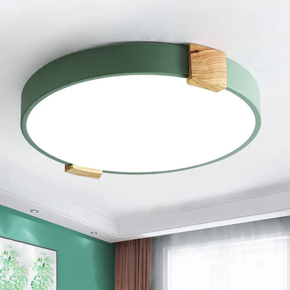 DecorBites™ DecorBites™ 12"/16" Green Acrylic Macaron LED Flush Mount Light for Study Room - Warm/White Light