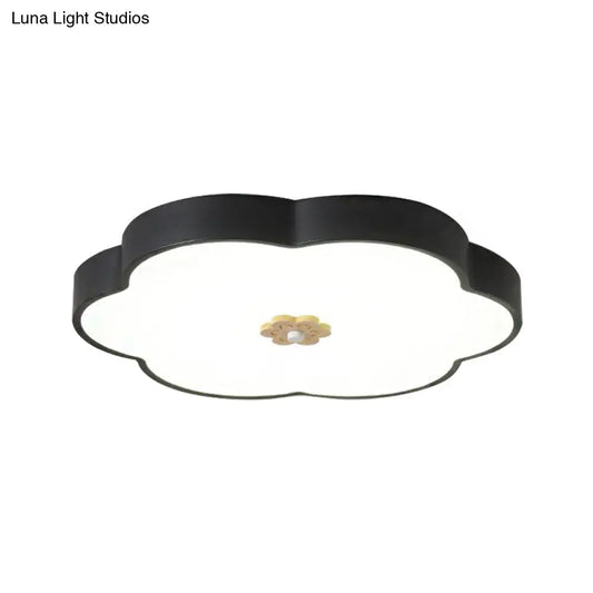 12"/16" Modern Flower Flush Mount Ceiling Light with Acrylic Diffuser - Metal LED, Black/White