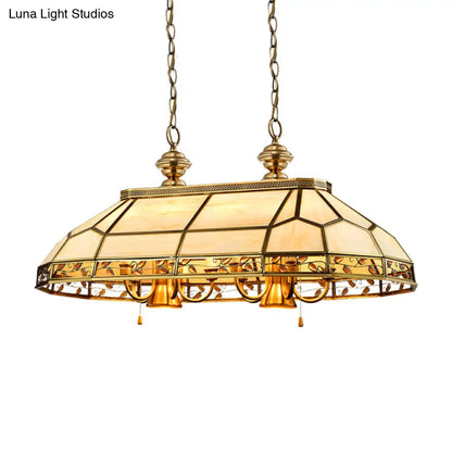 DecorBites™ 12 Bulbs Faceted Colonial Gold Island Lighting with Frosted Glass Suspension Lamp for Restaurants