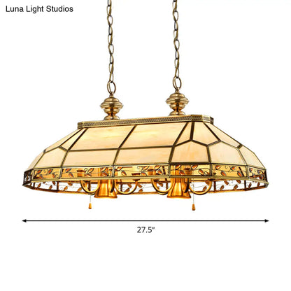 DecorBites™ 12 Bulbs Faceted Colonial Gold Island Lighting with Frosted Glass Suspension Lamp for Restaurants