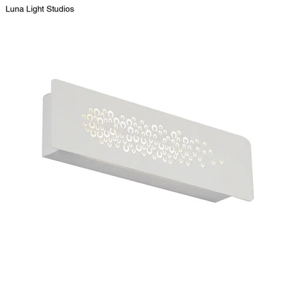 Aplique de pared LED lineal minimalista de 12" en blanco y negro: lámpara de pared con pantalla de hierro ajustable en altura.