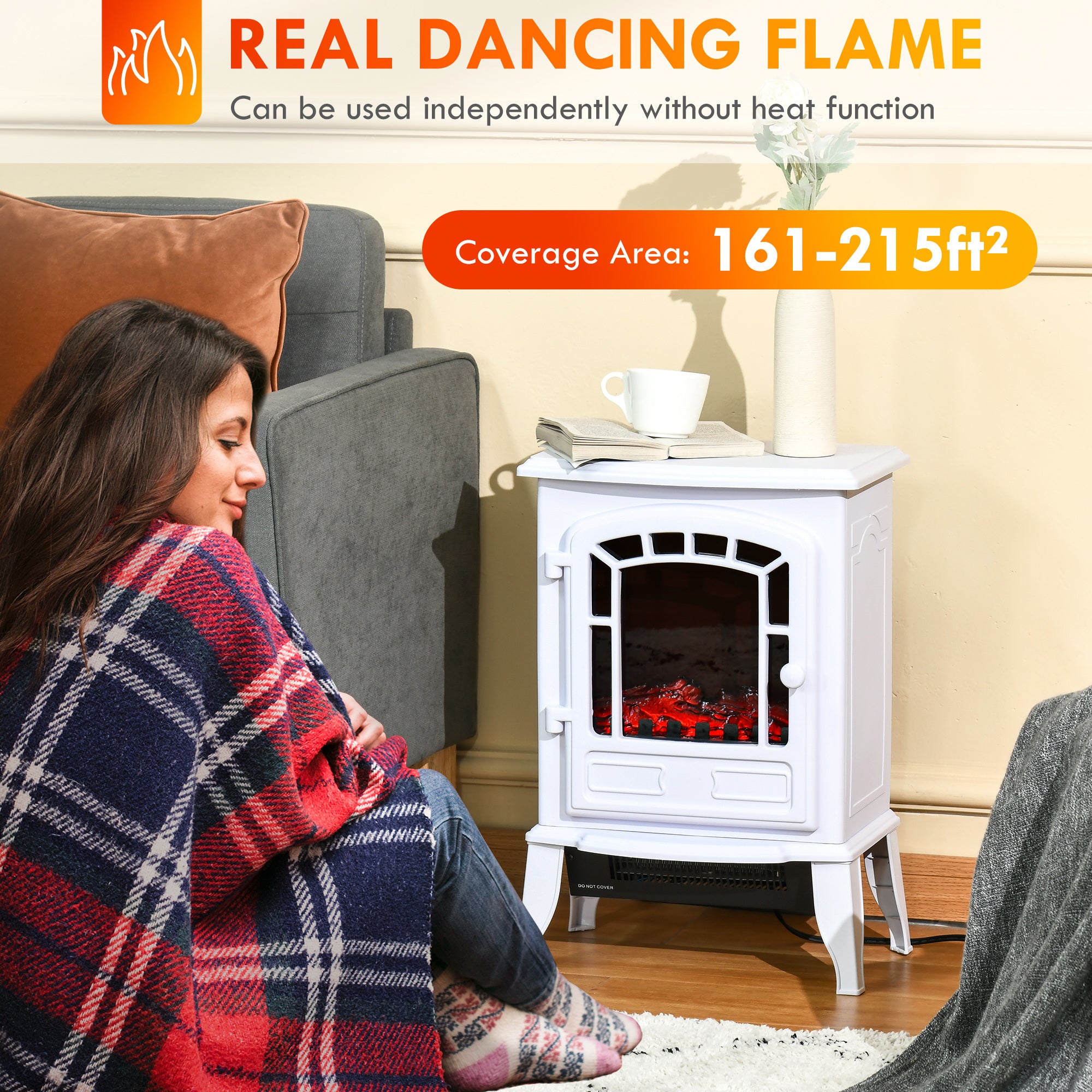 Freestanding Electric Fireplace Heater