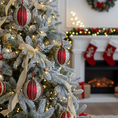 4-piece Set Of 4.7-inch Christmas Glass Ball Ornaments, Festive Tree Hanging Decorations, Party Decoration Supplies, Shipped By FBA, Prohibited From Sale On The Temu Platform