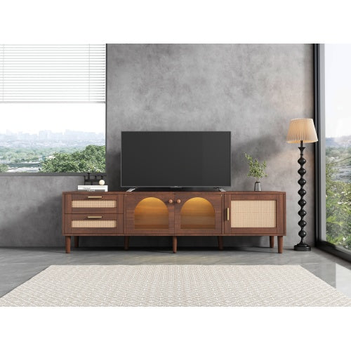 Rattan LED TV Console