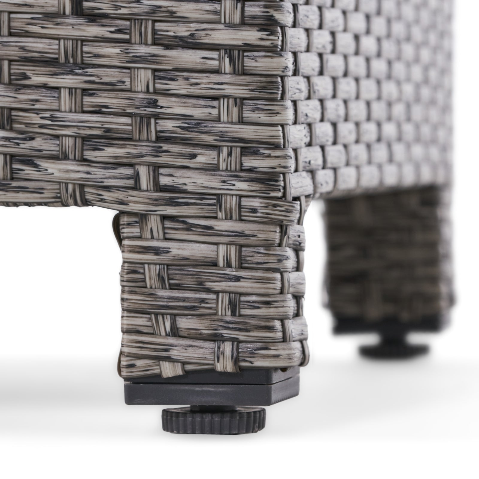 Black Rattan Accent Table