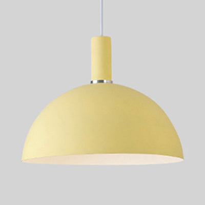 Aluminum Dome Suspension Light: Macaron Candy Pendant Lamp in Blue/Green/Yellow/Pink for Living Room