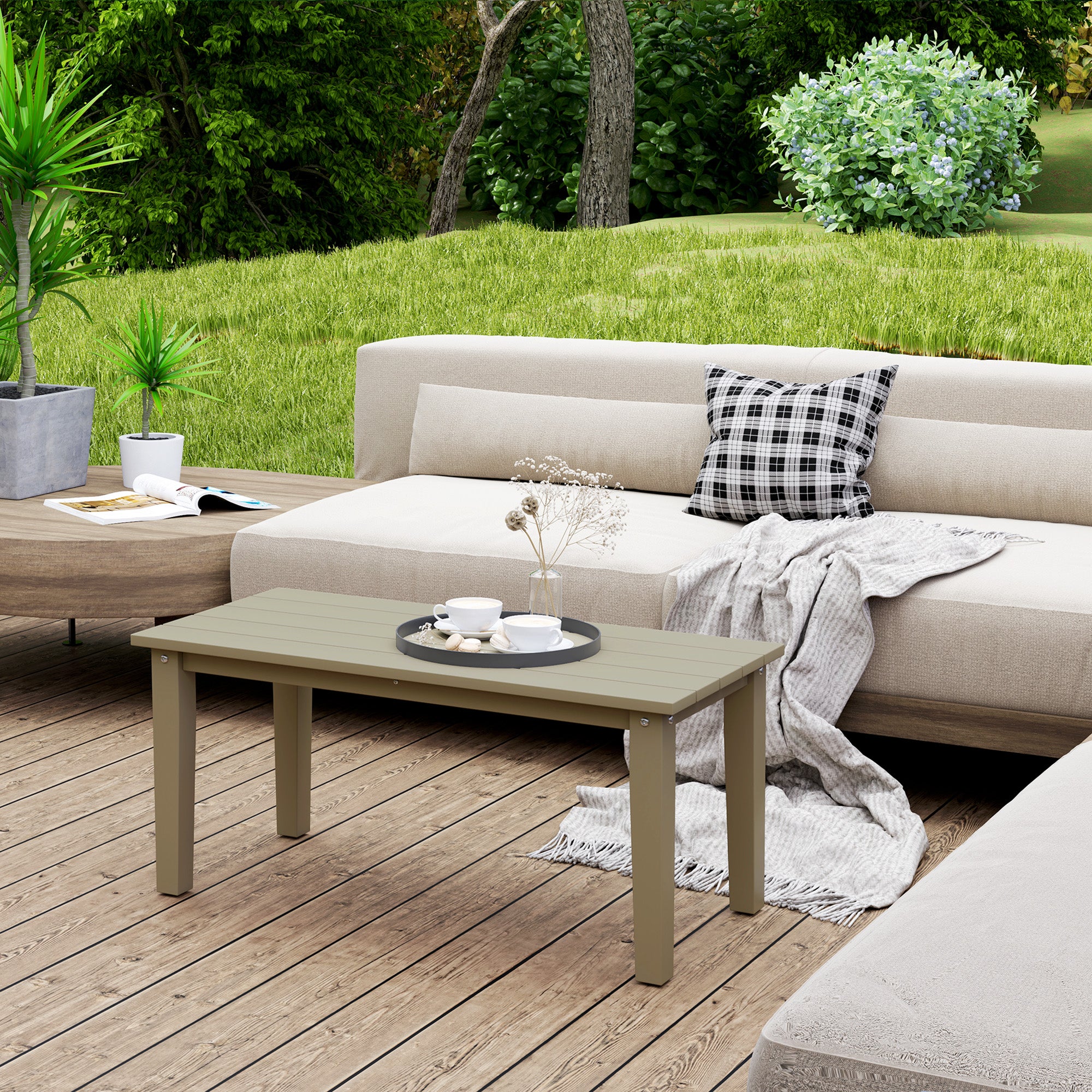 Mesa de Café Rectangular para Exteriores