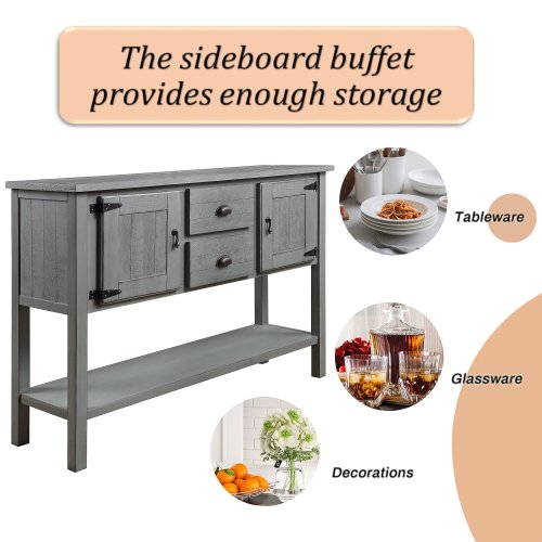 Rustic Wood Sideboard Table