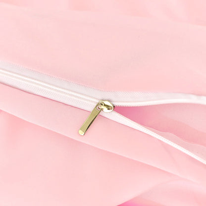 Pink Oversized Duvet Cover Set Adorable Fresh Aesthetic Suits All Genders. Premium Breathable Microfiber With Bohemian Details. Fits Single/double Beds. Perfect For Bedrooms And Hotels. An Ideal Chris