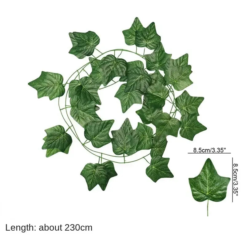 Green artificial ivy leaf garland with circular wire frame design for decorbites 12pcs ivy green garland string living room decor