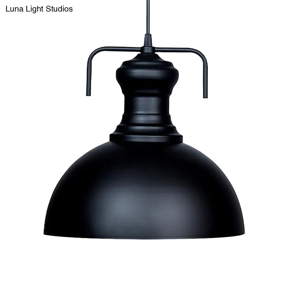 13"/16" Warehouse Dome Hanging Ceiling Light - Metal Pendant Light in Black for Dining Room