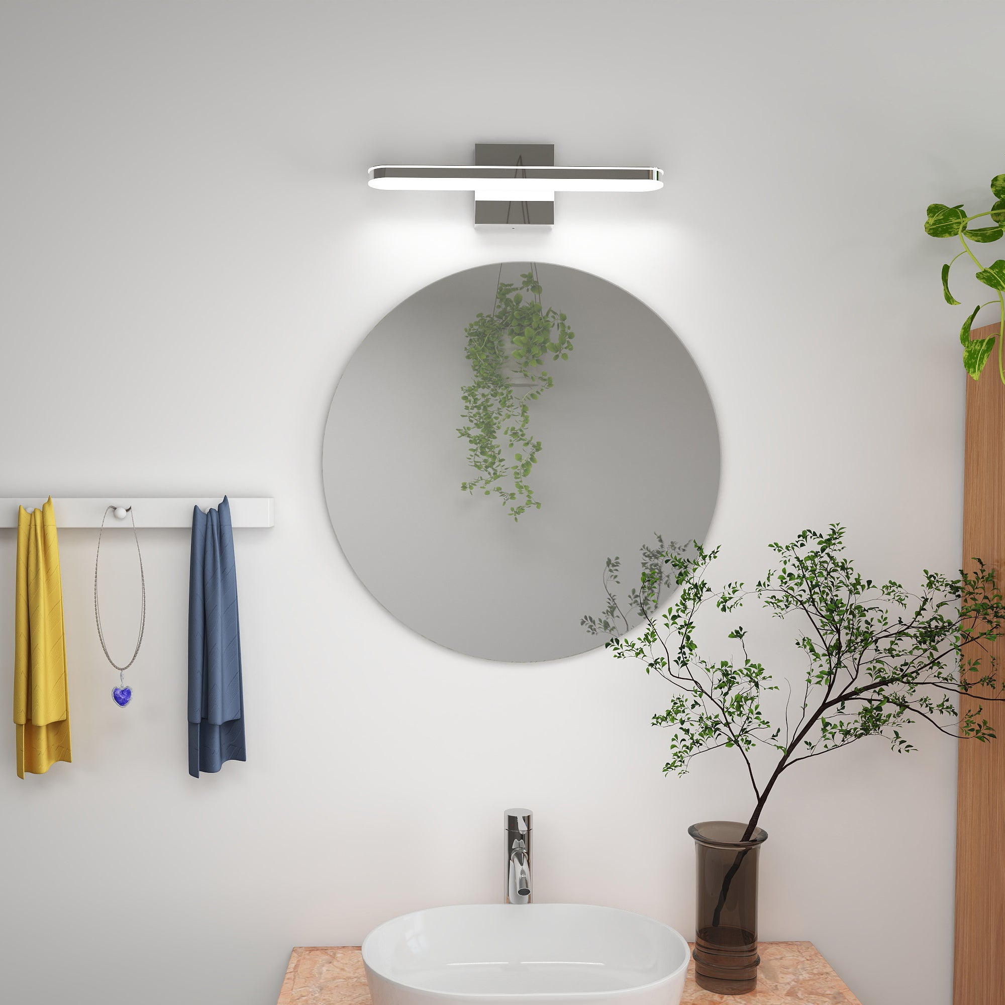 Barra de Luces LED para Tocador de Baño Regulable Accesorios de Iluminación para Baño Modernos para Sobre el Espejo Accesorio de Iluminación de 16 Pulgadas Luz de Baño y Pared 8W Aplicación de Pared para Baños Dormitorio Sala de Estar Interior 6000K