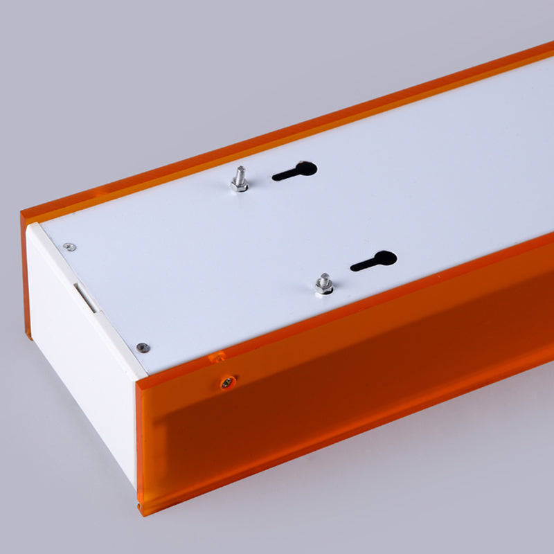 DecorBites™ DecorBites™ Contemporary LED Metal Flush Mount Lamp for Dining Room - Orange/Purple Rectangular Ceiling Light