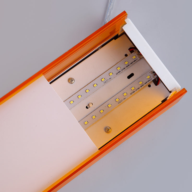 DecorBites™ DecorBites™ Contemporary LED Metal Flush Mount Lamp for Dining Room - Orange/Purple Rectangular Ceiling Light