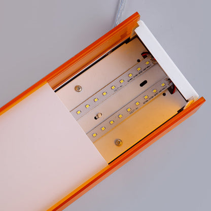 DecorBites™ DecorBites™ Contemporary LED Metal Flush Mount Lamp for Dining Room - Orange/Purple Rectangular Ceiling Light